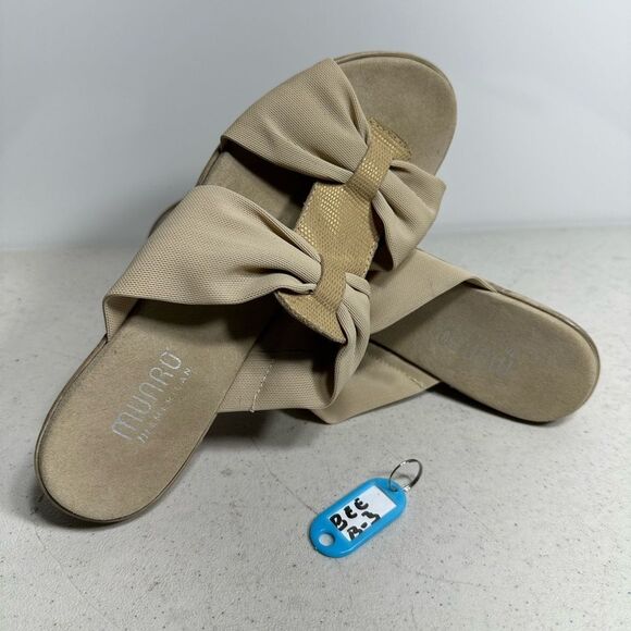 Munro American Womens 8.5 N Double Knot Strap Slide Slip On Fabric Sandals - Picture 1 of 8